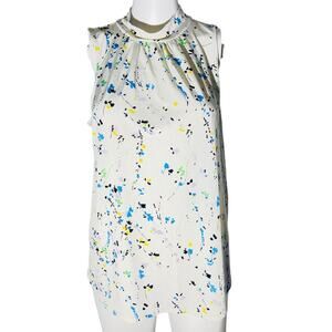 Banana Republic Sleeveless Pleated Floral Blouse – Size M
